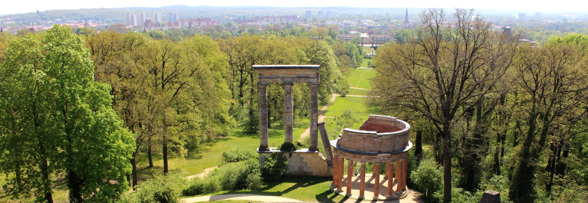 Aussicht vom Normannischen Turm auf dem Ruinenberg