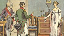 Unterredung mit Napoleon in Tilsit, 1807 aus: „Die Königin Luise in 50 Bildern für Jung und Alt“, Verlag Paul Kittel, Berlin 1896 © Sammlung Jürgen Luh Napoleons verlorener Hut