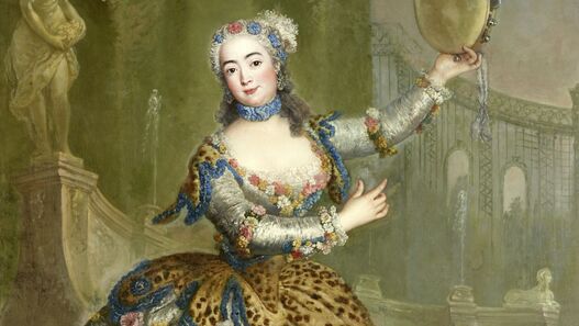 Antoine Pesne: Barbara Campanini als Bacchantin, um 1745. Öl auf Leinwand, 221 x 140 cm