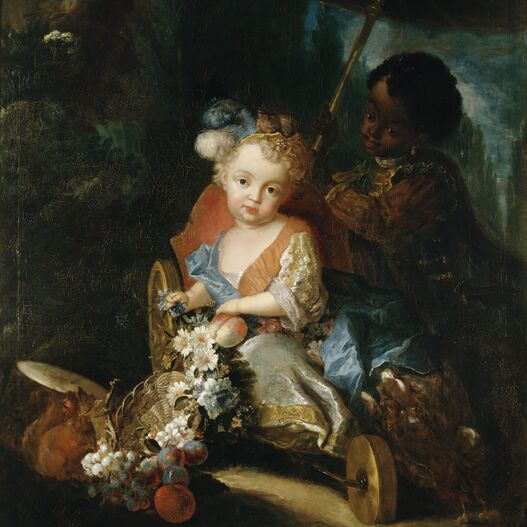 Antoine Pesne, Prince Frederick Ludwig or Prince Frederick William of Prussia in the garden cart with Friedrich Ludwig (?)