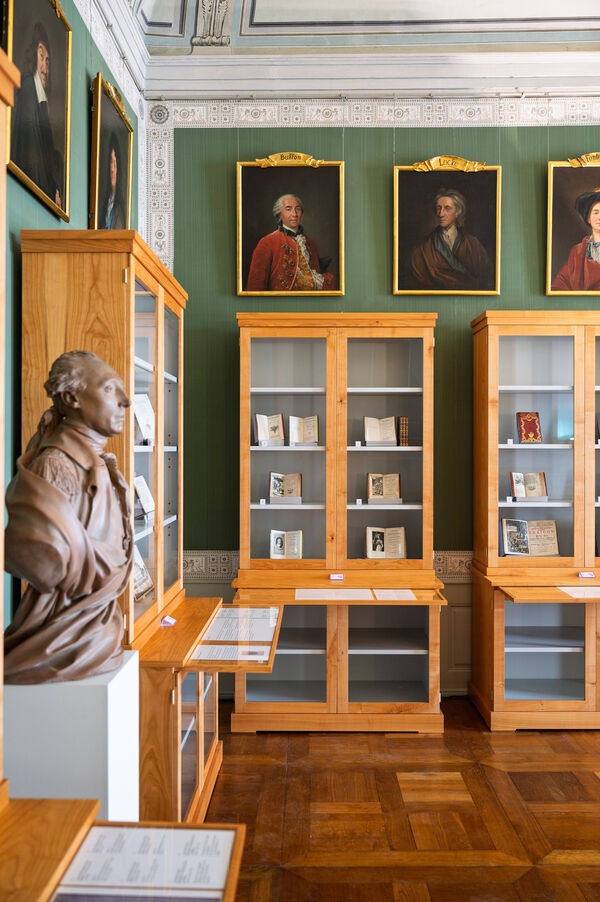 Ausstellungsansicht im Bibliothekszimmer des Prinzen Heinrich