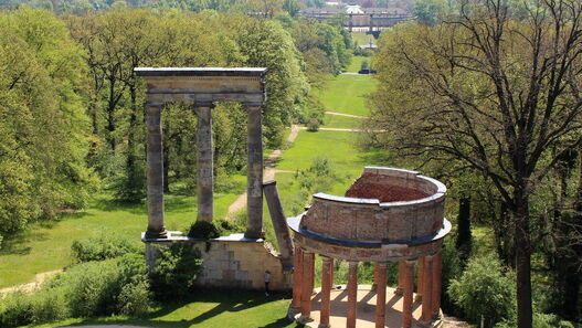 Aussicht vom Normannischen Turm auf dem Ruinenberg
