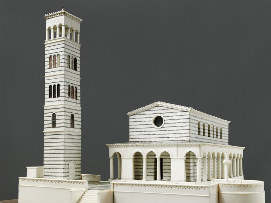 Modell der Heilandskirche in Sacrow, 1832-1846, Elfenbein, Perlmutt