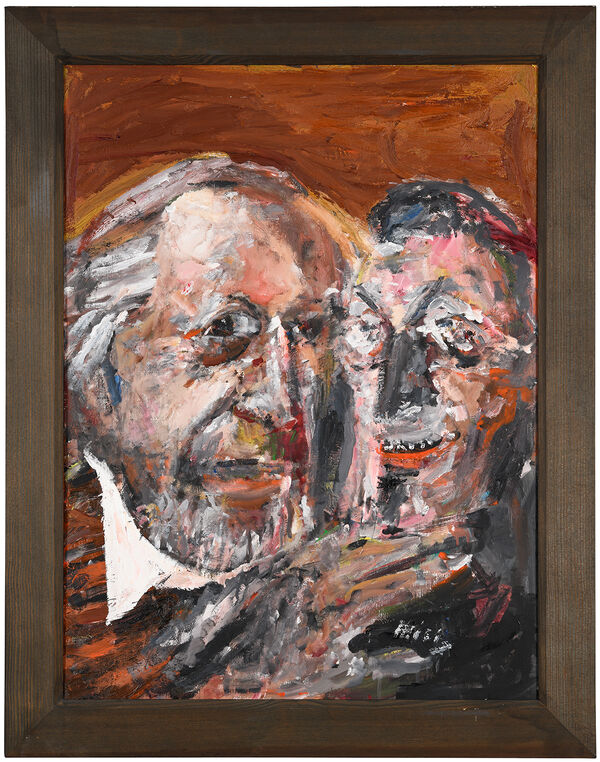 Bernhard Heisig, Selbst mit Mephisto, 2009/2010, Öl auf Leinwand, 80 x 60 cm