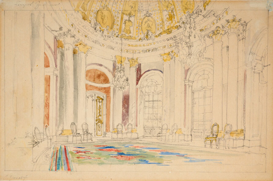 Carl Graeb: Marmorsaal im Schloss Sanssouci, SPSG, PK 4050