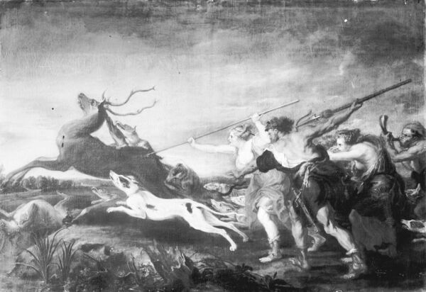 Rubens-Werkstatt, Diana auf Hirschjagd, Öl auf Leinwand, 139 x 201 cm, seit spätestens 1772 im Neuen Palais, seit 1945 Kriegsverlust