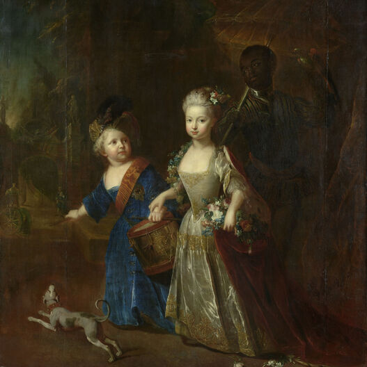 Antoine Pesne, Frederick the Great as Crown Prince and his sister Wilhelmine with a black valet, 1714, SPSG, GK I 3418