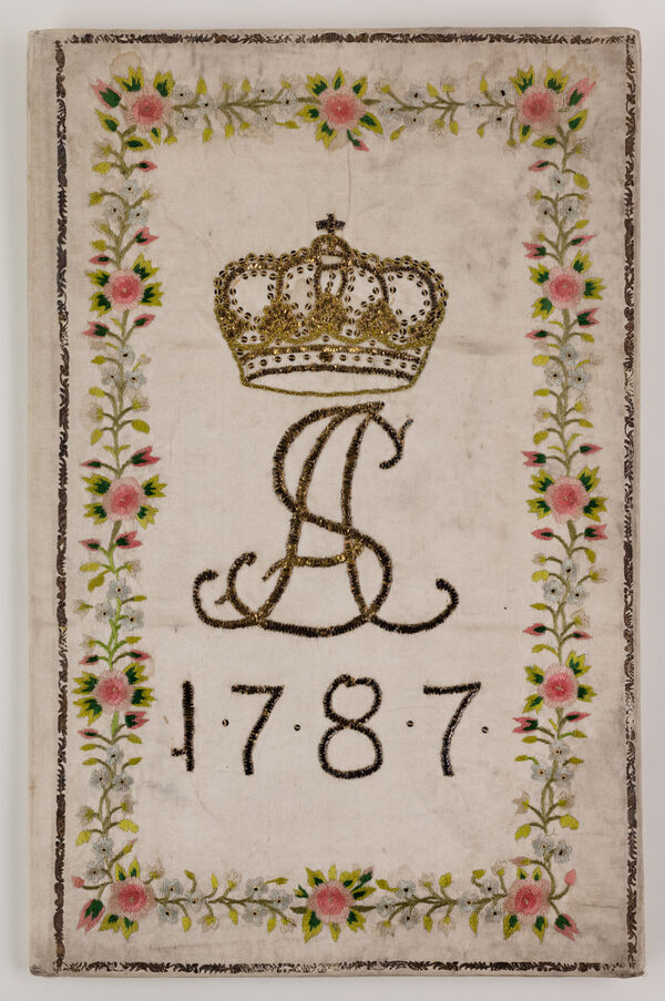Huldigungsschrift anlässlich der Inthronisation der Prinzessin Sofia Albertina von Schweden als Äbtissin von Quedlinburg, gewidmet von den Bürgertöchtern der Stadt, 1787