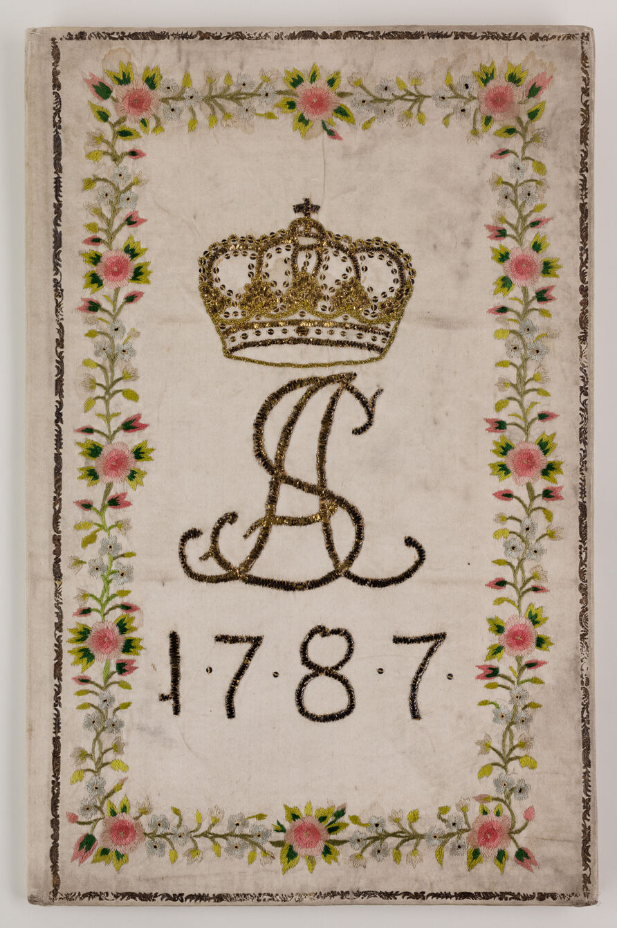 Huldigungsschrift anlässlich der Inthronisation der Prinzessin Sofia Albertina von Schweden als Äbtissin von Quedlinburg, gewidmet von den Bürgertöchtern der Stadt, 1787