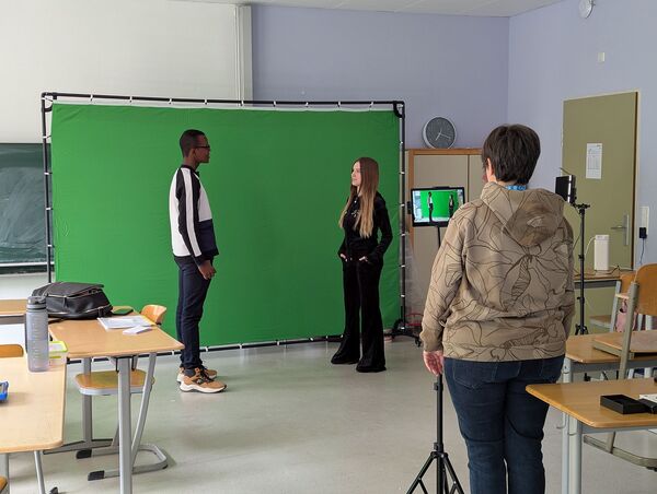 Projektdokumentation „Be Inspired!“, Probeaufnahmen vor dem Greenscreen
