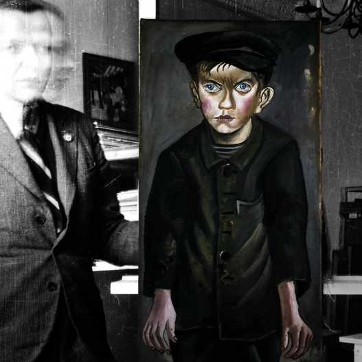 Das Gemälde „Arbeiterjunge“ (1920) von Otto Dix im Depot in Schloss Schönhausen