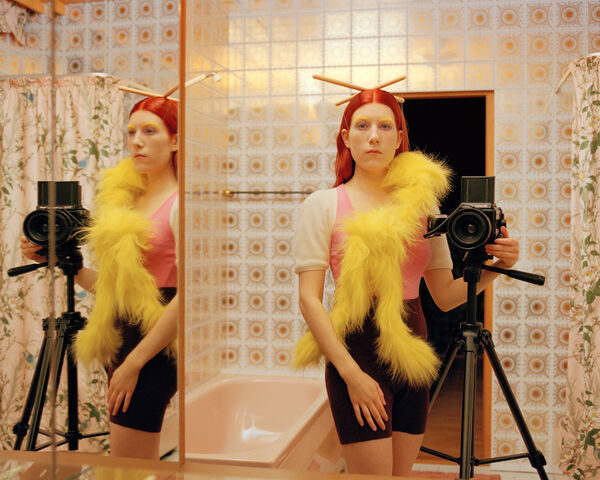 Emma Sarpaniem: Self Portrait with Yellow Friend, 2022