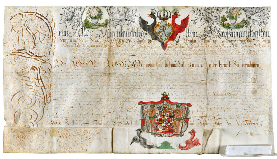 Gärtnerbrief von Zacharias Gottschalck