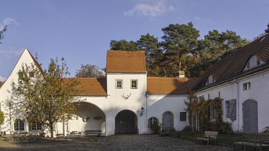 Außenansicht des Jagdzeugmagazin am Jagdschloss Grunewald