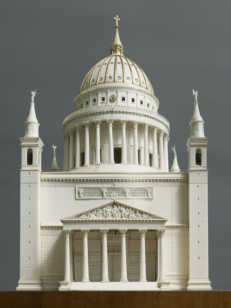 Modell der Nikolaikirche in Potsdam, 1832-1846, Elfenbein, Perlmutt
