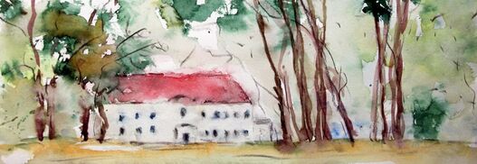 Schloss Sacrow, Aquarell von Hans-Jürgen Gaudeck