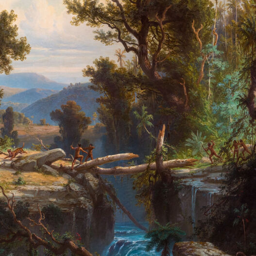 Ferdinand Bellermann: South American Jungle Landscape – Hunting the Jaguar, 1866, SPSG, GK I 799