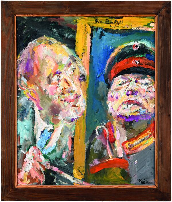 Bernhard Heisig, Heinrich Mann – Der Untertan, (kein Jahr), Öl auf Leinwand, 60 x 50 cm
