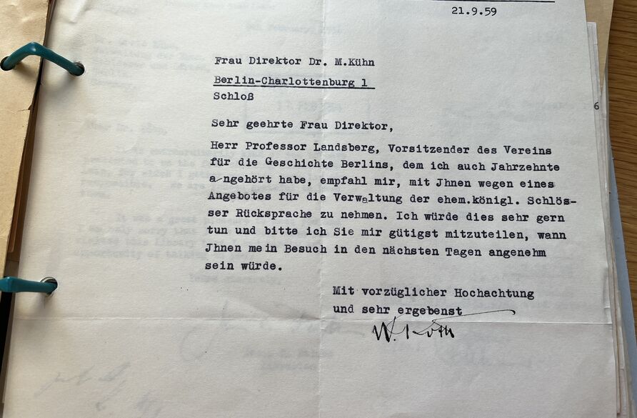 Angebot [für den abgebildeten Schrank] an Margarethe Kühn, 1959, SPSG 4/1684-1, Blatt 194, Ausschnitt