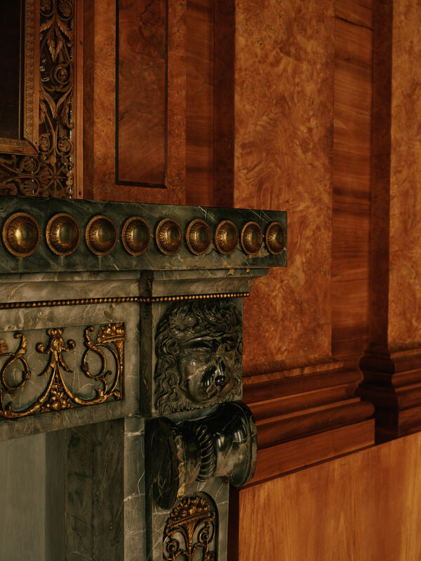 Schloss Pfaueninsel, Saal, Detail des Kamins