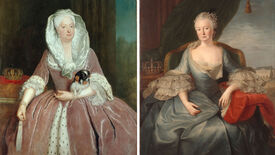 Antoine Pesne: Königin Sophie Dorothea von Preußen, Foto: Jörg P. Anders & Frédéric Reclam: Königin Elisabeth Christine von Preußen, Foto: Wolfgang Pfauder © SPSG Sophie Dorothea und Elisabeth Christine – Zwei Königinnen um Friedrich den Großen