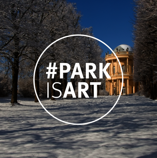 Belvedere auf dem Klausberg im Schnee, Blick von der Orangerie über die Lindenallee