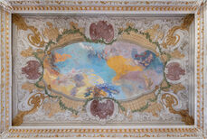 Berlin, Schloss Charlottenburg, Neuer Flügel, Weißer Saal, Deckengemälde von Hann Trier, 1972