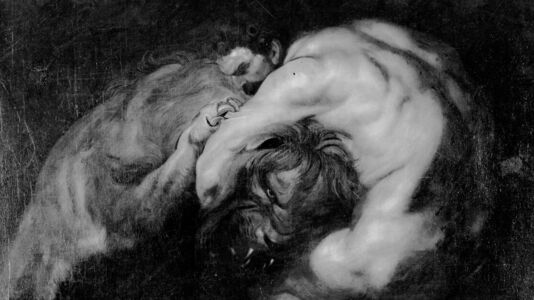 Rubens-Werkstatt, Herkules bezwingt den nemeischen Löwen, Öl auf Leinwand, 187 x 173 cm, seit 1945 Kriegsverlust