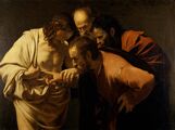 Gemälde „Der ungläubige Thomas“ von Michelangelo Merisi da Caravaggio, um 1601