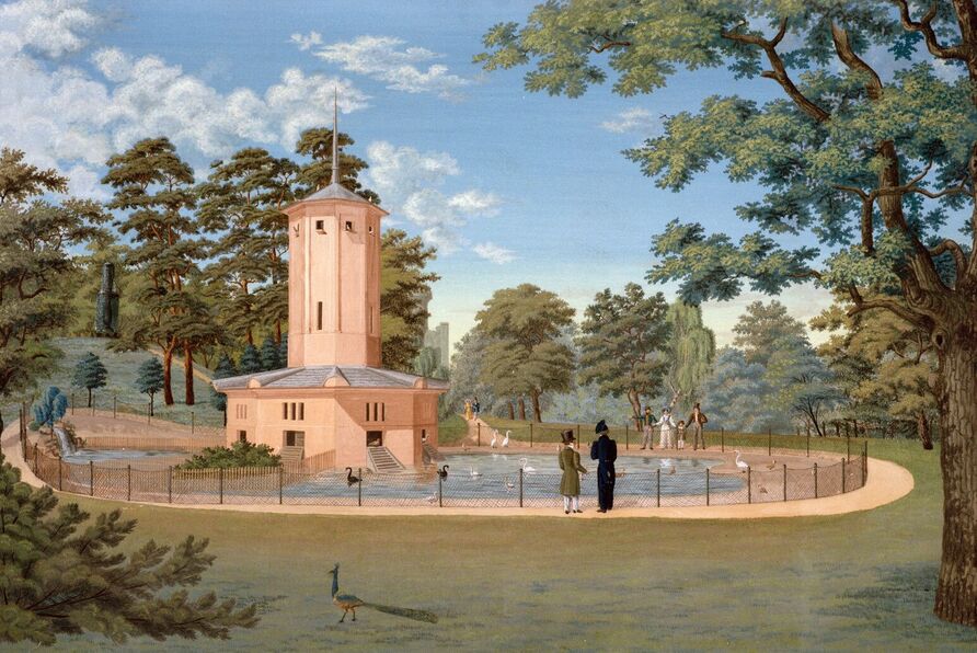 Wilhelm Barth (Zuschreibung): Wasservogelhaus auf der Pfaueninsel, um 1824