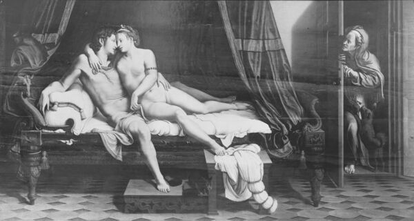 Giulio Romano, Zwei Liebende, nach 1524, Öl auf Holz, 191 x 354 cm, seit 1766 und erneut seit 1930 in der Bildergalerie von Sanssouci, seit 1945 Kriegsverlust