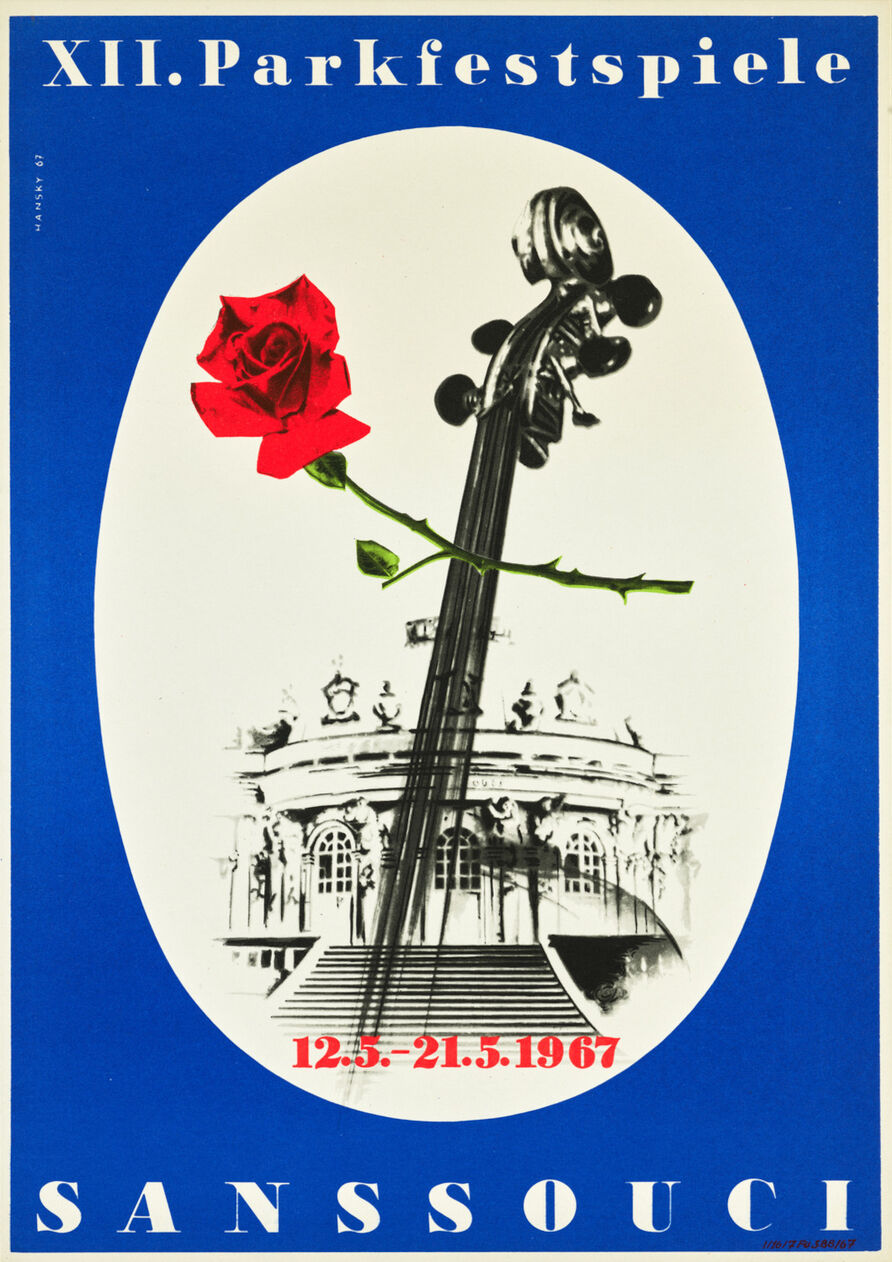 Veranstaltungsplakat 12. Parkfestspiele Sanssouci, 1967, Potsdam, Park Sanssouci