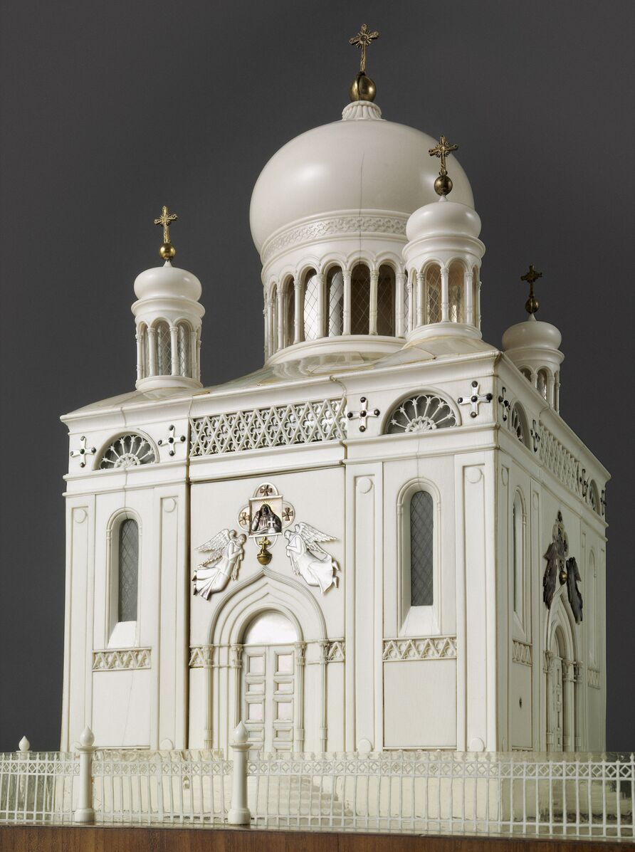 Modell der Russischen Kapelle in Potsdam, 1834, Elfenbein, Perlmutt