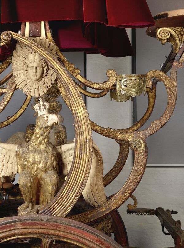 August Christian Ginzrot, Johann Christian Ginzrot: Staatswagen Friedrich Wilhelms II., Detail mit Adler, Straßburg, 1788/89