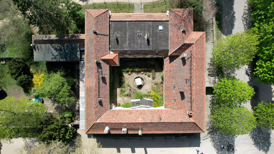 Dach des Gartendirektionsgebäudes, Luftbild