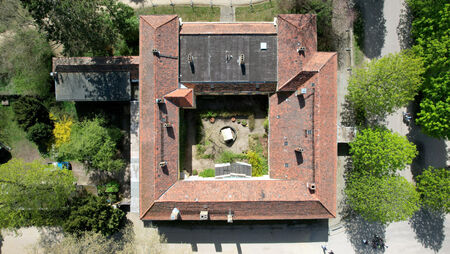 Dach des Gartendirektionsgebäudes, Luftbild