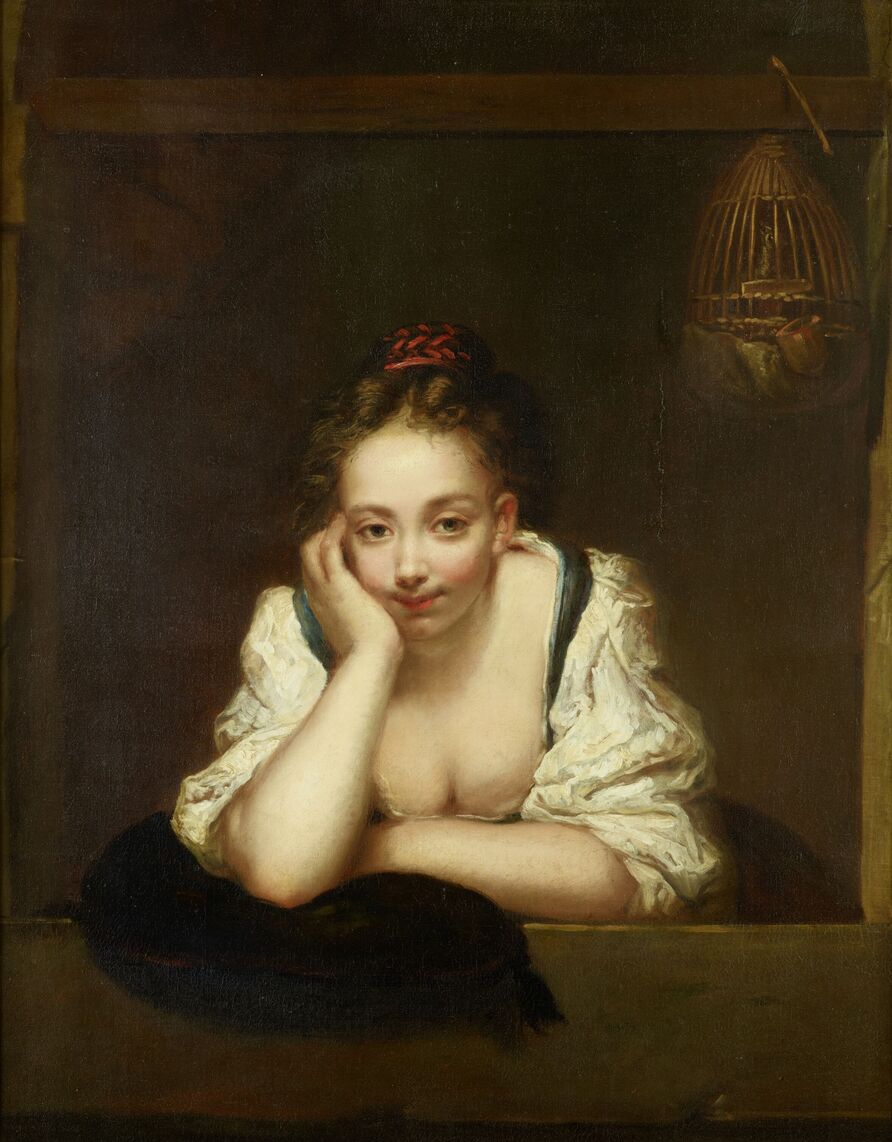 Antoine Pesne, Girl at the window, 1706