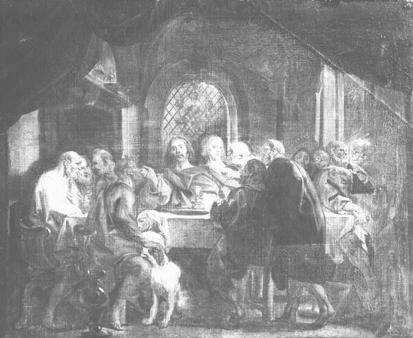 Jacob Jordaens (Skizze), Abendmahl, 1654-55, seit spätestens 1769 in der Wohnung des Prinzen von Preußen (König Friedrich Wilhelm II.) im Berliner Schloss, seit 1945 Kriegsverlust