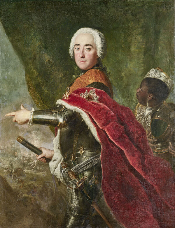 Antoine Pesne: Karl Friedrich Albrecht Markgraf von Brandenburg-Schwedt (1705-1762) mit schwarzem Diener, um 1745, GK I 30192