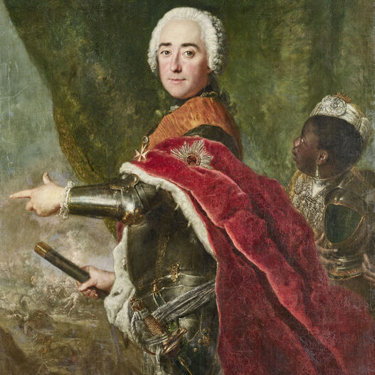 Antoine Pesne: Karl Friedrich Albrecht Markgraf von Brandenburg-Schwedt (1705-1762) mit schwarzem Diener, um 1745, GK I 30192