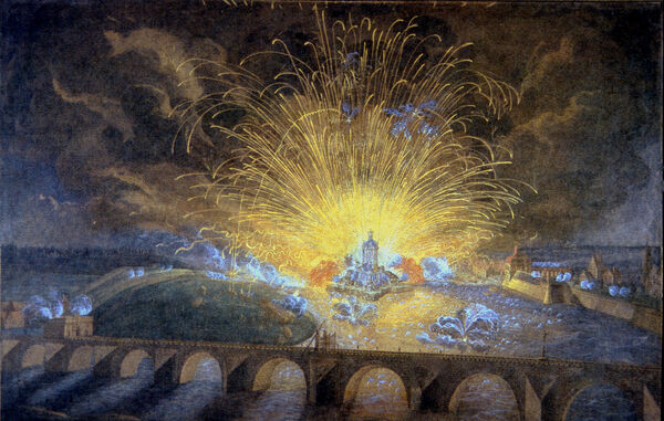 C.H. Fritzsche: Feuerwerk auf der Elbe 6. Juni 1709