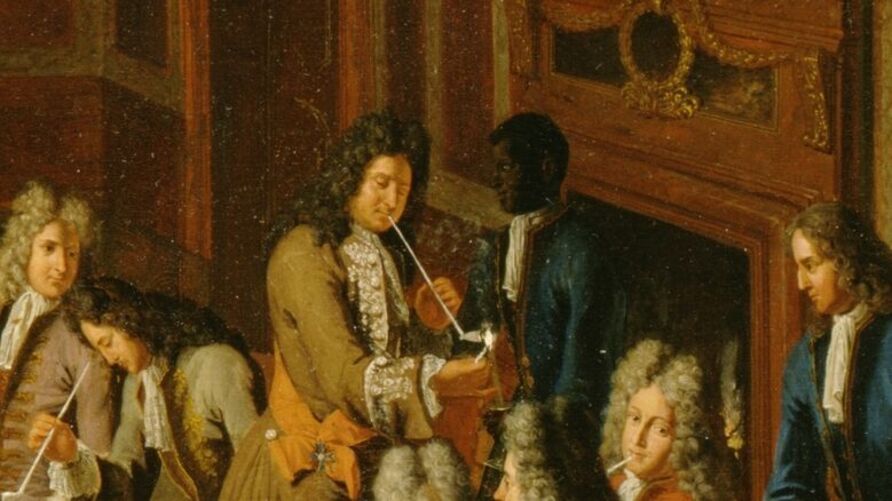 Detail aus: Paul Carl Leygebe: Das  Tabakskollegium König Friedrichs I. in Preußen, um 1710