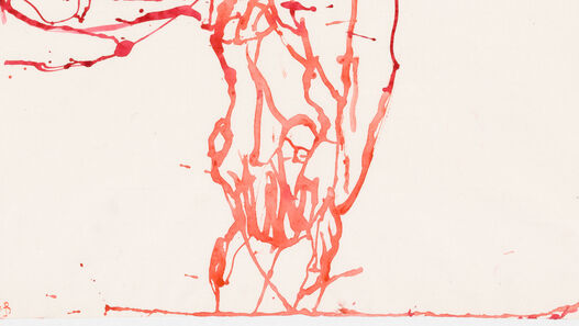 Georg Baselitz, Rote Tusche auf Papier