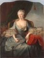 Frédéric Reclam: Königin Elisabeth Christine von Preußen (im Hintergrund Ansicht von Schloss Schönhausen)