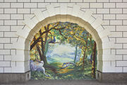 Wandbild am Schloss auf der Pfaueninsel von VIDEO.SCKRE (Julia Heinisch und Frederic Sontag)