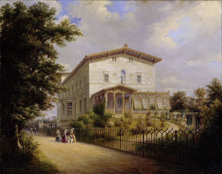 Carl Daniel Freydanck: Ansicht des Hauses der Fürstin Liegnitz, Öl auf Leinwand, 1844