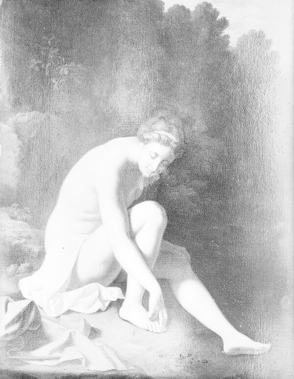 Pieter van der Werff, Badendes Mädchen, Öl auf Holz, 41,8 x 32 cm, seit 1773 in der Bildergalerie nachweisbar, seit 1945 Kriegsverlust