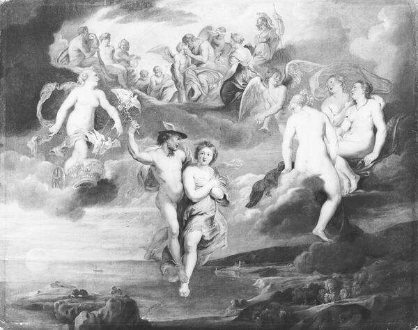 Rubens-Kopie Merkur und Psyche, Öl auf Leinwand, 139 x 178 cm, seit 1764 Bildergalerie von Sanssouci, seit 1945 Kriegsverlust
